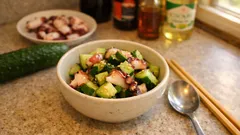 切って揉んで冷やすだけ：タコときゅうりの中華和えで、あと一品がすぐ決まる