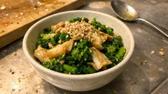 めんつゆで味が決まる、菜の花とエリンギのからし和え——春のほろ苦小鉢レシピ