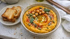 焼きかぼちゃで作る、秋色のフムス—なめらか濃厚ディップの簡単レシピ