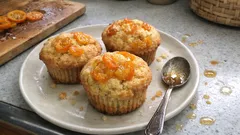 ホットケーキミックスで簡単:金柑の甘露煮マフィンがふんわり香る焼き上がりに