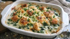 余ったコロッケがごちそうに：豆乳ホワイトソースで作るコロッケ入りグラタン（トースターでOK）