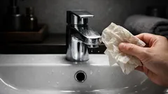 クッキングシートで蛇口の水垢がスルッと落ちる？洗面台が30秒で見違える時短掃除