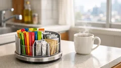 ダイソーの回転式ペン立てが神だった、コーヒースティック収納の正解