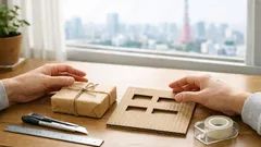 ダンボールで作る簡易サイズ測定スケールで梱包の厚さ1cm・2cm・3cmを一発判定