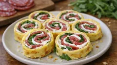 エアフライヤーで簡単！切り口きれいなフリッタータロール（クリームチーズ×サラミ）