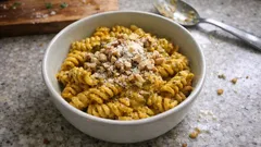 かぼちゃの甘みで作るペストパスタ：くるみとチーズで濃厚なのに後味軽やか