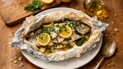 包み焼きで失敗しにくい:スズキのカルトッチョ(白ワイン×レモン×ハーブ)をオーブン15分で