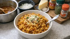 残りカレーで一品完結：フライパンで香ばしく作る「カレーピラフ風」