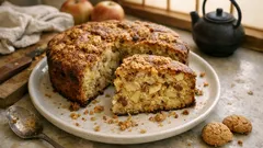 混ぜて焼くだけ。りんごとアマレッティの素朴なケーキで、やさしいおやつ時間