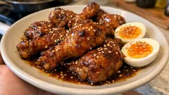 ポン酢でさっぱり照りつや—手羽元の甘辛煮、保温調理でしっとり