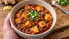 にんにく無しでも満足感—しょうがの香りと赤味噌のコクで作る麻婆豆腐