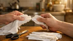 古タオルを切らずに裂くと糸くず激減 雑巾づくりの時短ワザ