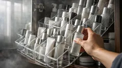 鏡裏収納でボトルが倒れる問題、ダイソー110円ラックで一発解決する方法