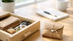 茶封筒でできる簡単ラッピング術、切って貼るだけでプチギフトが映える