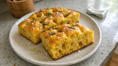 かぼちゃの甘みで生地が乾きにくい—しっとり香ばしいフォカッチャの焼き方（ローズマリー＆岩塩）