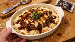 市販ハンバーグでここまで満足：レンジ＆トースターで作る簡単ハンバーグドリア