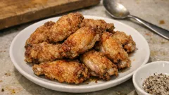 少ない油で皮パリッ：フライパンで作る手羽小間肉の揚げ焼き（塩胡椒でシンプルに）