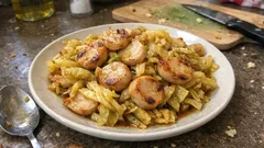 魚肉ソーセージとキャベツでさっと一品：カレー粉で香ばしく炒める簡単おかず