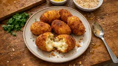 揚げ油いらずで外カリ中とろ：エアフライヤーのモッツァレラ入りじゃがいもクロケット