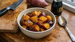 ごはんが進む、さつまいもの甘辛煮—仕上げのごま油で香ばしく照りよく