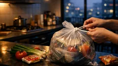 パンパンのビニール袋が結べないときは紐1本で解決する小ワザ