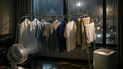 部屋干しは窓際NG？カーテンレール干しが乾かない5つの理由と正解の置き場所