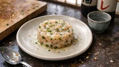 火を使わないえびのタルタル—レモンとオリーブオイルで、ぷりっと上品な前菜に